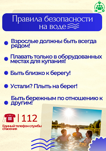 Соблюдайте правила безопасности на воде!